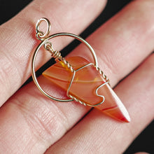 Load image into Gallery viewer, 14ct GF Carnelian Circle Pendant
