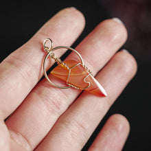 Load image into Gallery viewer, 14ct GF Carnelian Circle Pendant
