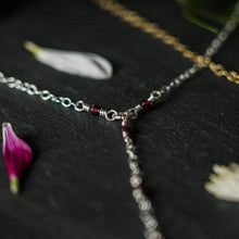 Load image into Gallery viewer, 925 SS Garnet Drop Necklace
