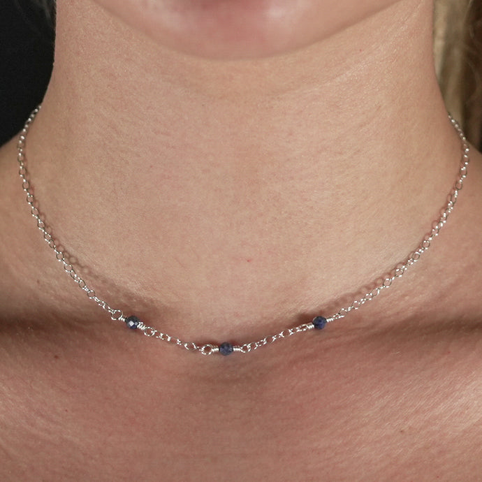 925 SS Blue Sapphire Necklace