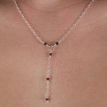 Load image into Gallery viewer, 925 SS Garnet Drop Necklace
