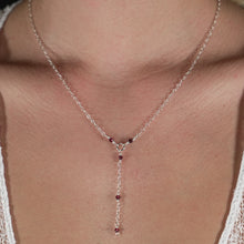 Load image into Gallery viewer, 925 SS Garnet Drop Necklace
