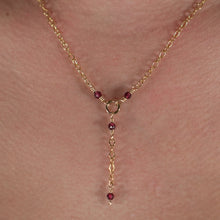 Load image into Gallery viewer, 14ct GF Garnet Drop Necklace
