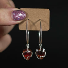 Load image into Gallery viewer, 925 SS Carnelian Hoop Earrings
