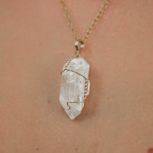 Load image into Gallery viewer, 14ct GF Raw Clear Quartz Pendant
