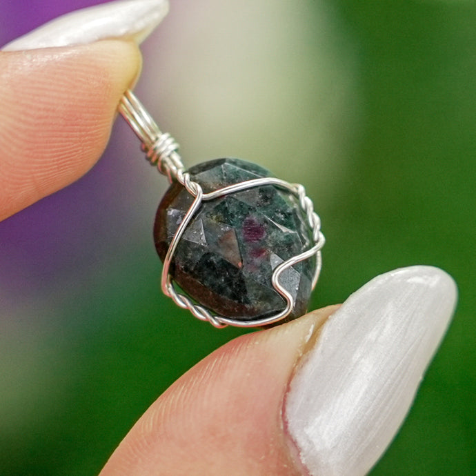 925 SS Ruby Zoisite Pendant