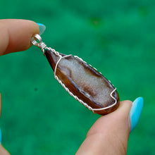 Load image into Gallery viewer, 925 SS Black Agate Druzy Pendant
