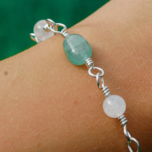 Load image into Gallery viewer, 925 SS Green &amp; White Jade Bracelet
