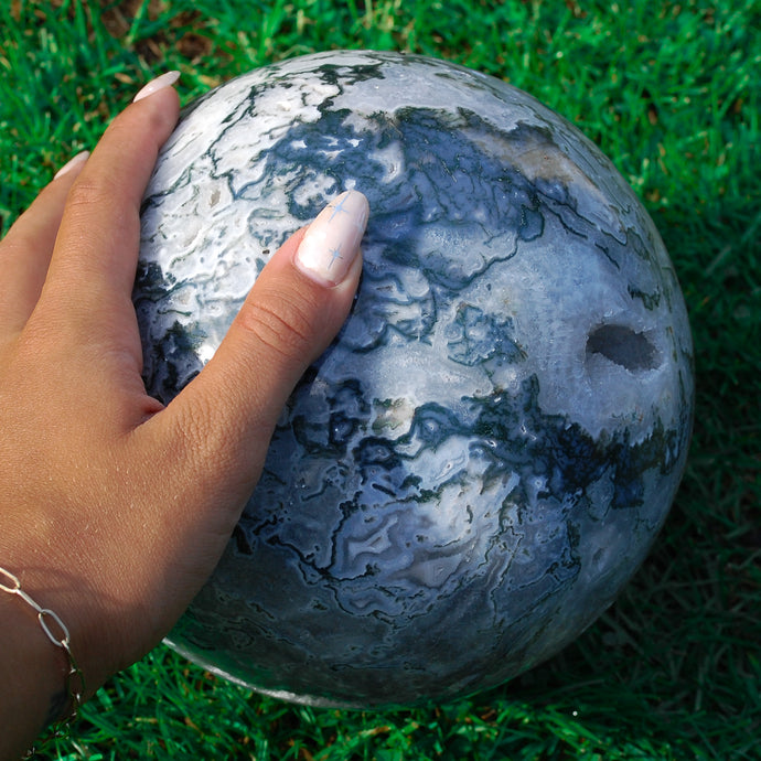 XL Moss Agate Sphere