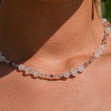 Load image into Gallery viewer, 925 SS Rose Quartz, Clear Quartz &amp; Pink Tourmaline Bead Necklace
